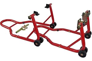 TSS TUNING HONDA Repair Stand Motorcycle Stand Set Front and Rear Axle Red Compatible with Suzuki SV 650 S 1999-2002 AV