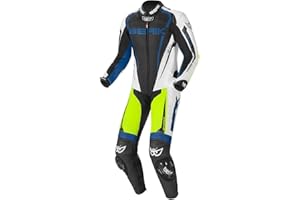 Berik Race-X Tuta intera in pelle, nero/bianco/blu/giallo, 58