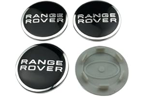 QUNCLAY URYYRIT Capuchons Centraux Moyeu de Voiture, pour Land Rover Range Rover, 62mm, Couvercle Décoration Roue Anti-poussière Étanche, Centre Roue avec Autocollant D'emblème Logo, Accessoires Extérieurs