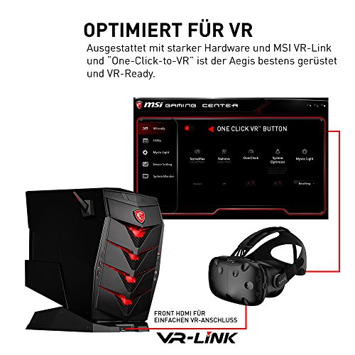 MSI 9S6-B90711-019-956-B907-102 Aegis 3 VR7RD-019DE Desktop PC (Intel Core i7-7700, 2000GB Festplatte, 16GB RAM, Geforce GTX 1070, Win 10 Home) schwarz - 8