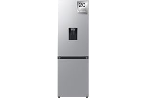 Samsung Frigorífico Combi IA 185.5cm Balda Botellero, Dispensador de agua 341L Clase D Plata RB34C632DSA/EF