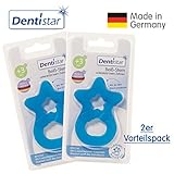 Dentistar® Beißring Set für Babys ab 3 Monate – Stern – Zahnungshilfe Baby aus TPE, Kühlbeißring reicht bis an die Backenzähne, Made in Germany - 2