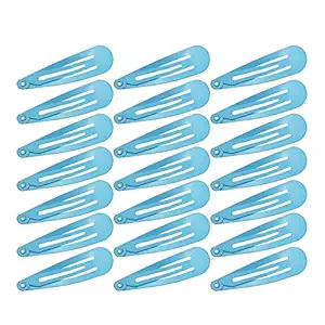Motanar 50 Pack of Snap Hair Clips Hair Barrettes for Kids, Girls and Women, 50 mm (Sky Blue)