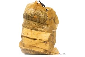 LOG-DELIVERY Bûches de bois de bouleau séchées au four – Env. 9,5 kg (1 filet de 30 l) – Bois de chauffage sec pour poêle à bois, grille, foyer