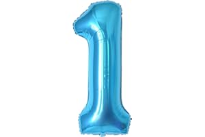 MACLUNAR Palloncino Compleanno Numero 1 Blu,101 CM Palloncino Numero 1 Foil Gigante,Decorazioni Feste di Compleanno Palloncino,Vola con l'Elio
