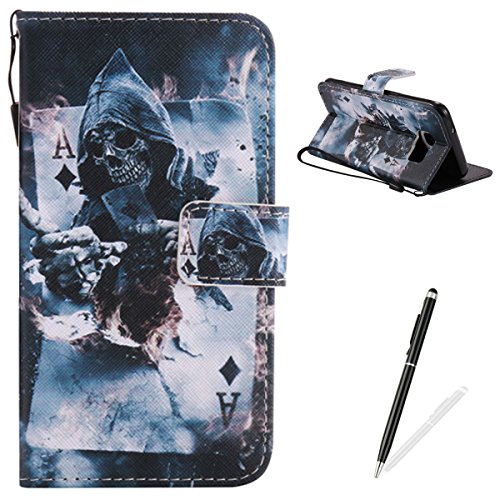Feeltech Samsung Galaxy S7 Edge Hülle PU-Leder und Brieftasche Bunte Muster Fall mit Magnetverschluss, Hybrid-Kickstand mit Stand-Funktion, schlagen Sie schützende weiche TPU Stoßstangenabdeckung und Kreditkartenhalter für Samsung Galaxy S7 Edge Handgelenk Bügel-Buch-Art-Geldbeutel-Tasche mit 2 In 1 Berühren Sie Stift - Schürhaken