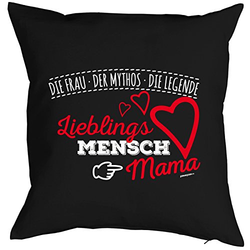 Kissen mit Füllung 40 x 40 cm für Geburtstag Muttertag, mit beste Mutter Urkunde – Die Frau Der Mythos Die Legende Lieblingsmensch Mama - 2