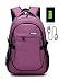 Produktbild Strong USB Port Laptop Backpack Rucksack bis 15.6 zoll Notebooks wasserabweisend (Violett)