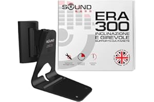 SOUND BASS ERA300 - Staffa per Montaggio a Parete, Inclinabile e Girevole, Colore Nero, Singola (1 Pezzo), Compatibile con Sonos ERA 300, Installazione Semplice, Include Kit di Montaggio (Nero, Singolo)