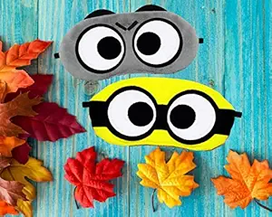 JUZZII Velvet Cute Cartoon Sleeping Eye Shade Mask, Eye Mask for Men Women Girls Boys Kids - Mask.Model-No.30-10