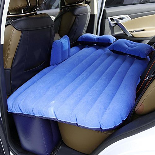 Preisvergleich Produktbild Universelle Aufblasbare Auto-Matratzen-Kampierende Luft-Bett-Ausgedehnte Luftpolster-Reise-Luft-Auflage SUV Aufgeteilte Rücksitz-Luft-Matte Mit Kindern Sicherheits-Schallwand / Luftpumpe Und 2 Luftkissen,Blue
