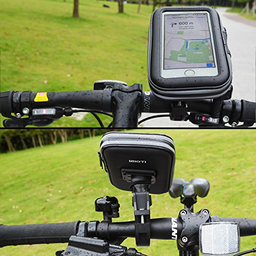 Bike Mount Holder -[Upgraded Version] SIOTI Universal Smartphone Bicycle Bike Waterproof Pouch Holster Case for iPhone 7 ,6s , 6, 5, 5s etc up to 5.2 Inches Devices