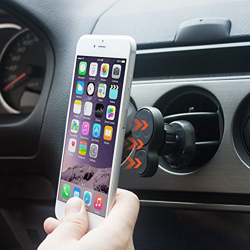 Supporto magnetico per telefono cellulare per auto, supporto per ventosa d'aria, rotazione di 360 gradi-2 in 1 cruscotto per auto universale / parabrezza / supporto per presa d'aria per GPS smartphone