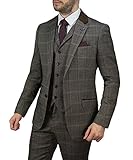 Normale Grösse Cavani Herren Connall Anzug 3-Teilig, Braun