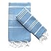 Produktbild Decorous | Hamamtuch Set | 1 großes Hamamtuch 180x100 cm und 1 XS Hamamtuch 90x55 cm, 100% Baumwolle (Blue)