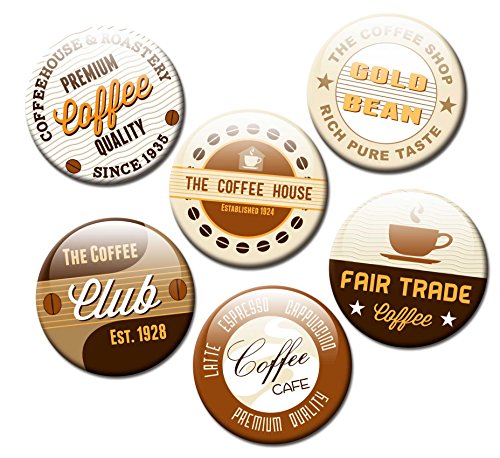Magnettafel Kaffee Tasse – Stilvolle Design Metall Magnetpinnwand 60×40 cm – Memoboard Pinnwand mit Motiv: Küche Essen & Trinken Kaffeetasse Bohnen – inkl. 6 Magnete mit Kaffeelabel für Magnetwand – Original GUMA Magneticum® - 3