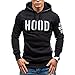 Produktbild Herren Hoodie Xinan Männer Slim Hoodie Warmer Pullover Sweatshirt mit Kapuze Outwear Tops (XXXXXL, Schwarz)