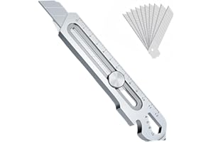 SHUNCHG Schweres Mehrzweck Gebrauchsmesser, 2024 Profi Cuttermesser, Mit 10 Abbrechklinge, Cutter Edelstahl Universalmesser, Multifunktionales Mehrzweck Teppichmesser Druckguss Cutter Messer