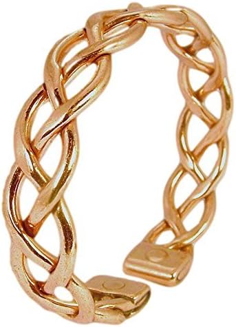 Womens Solid Copper Magnetic Bracelet Fran with Gift Box (Medium)