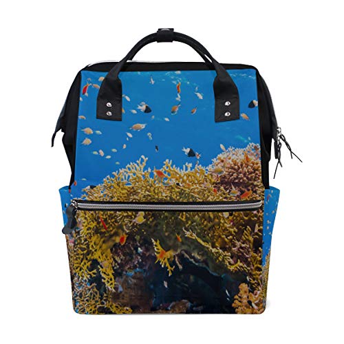 Preisvergleich Produktbild Faszinierende Koralle Unterwasser Große Kapazität Wickeltaschen Mama Rucksack Multi Funktionen Windel Pflege Tasche Tote Handtasche Für Kinder Babypflege Reise Täglichen Frauen