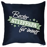 Stiefpapa Kissen: Bester STIEFPAPA für immer, Blau, ein liebevolles Mitbringsel für den neuen Mann von Mama
