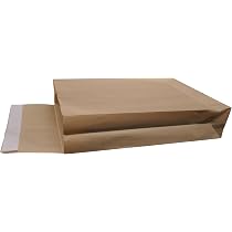 5 Pochettes Kraft Armé C4 Avec Soufflet 70 Mm - 229x324 Mm - Enveloppes Solides Auto-adhésives