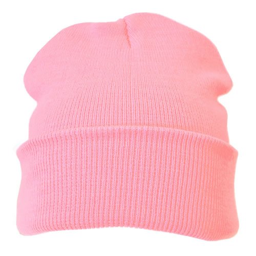 Jazooli Mens Ladies Womans Knitted Warm Winter Ski Plain Beanie Beenie Woolly Hat Cap - Baby Pink