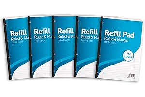 HAMELIN Summit Lot de 5 blocs de papier ligné Blanc Format A4 160 pages