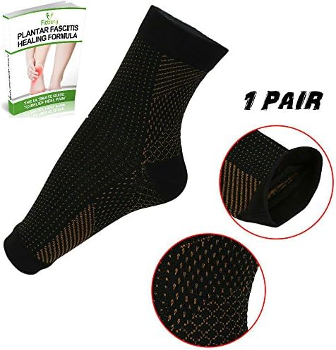 Plantar Fasciitis Socks &amp; FREE eBook, (2 Pairs &amp; 1 Pair of Compression Socks Available) Foot Care Compression Sleeve For Men &amp; Women, Ultimate Arch Support Sleeves For Your Aching Heels, Better than Night Splint, Ideal Gift For Runners, Teachers &amp; Dancers, Eases Swelling &amp; Heel Spurs, Increases Circulation and Relieve Pain Fast (Brown (1 Pair), S/M (UK 1-6 / EU 34-40))