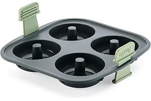 Lékué Moule à donuts de silicone pour friteuse à air, 4 unités