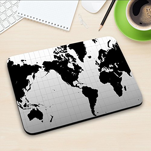 Zeug 10003, Weltkarte, Mousepad Anti Rutsch Unterseite für Optimalen Halt Kompatibel mit allen Maustypen (Kugel, Optisch, Laser) Ideal für Gamer und für Grafikdesigner. - 3
