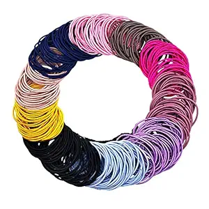 330 Pieces Multicolor No Crease Girls Hair Ties? Hair Bands ?Bulk Elastics Ponytail Holders Ties for Thick Heavy and Curly Hair (5 cm in Diameter, 2 mm?