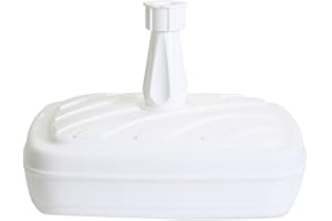 GREEMOTION EDA - Pied de Parasol en Plastique Carré 14L - pour Mât Ø 1,8 à 3,2 cm - à Remplir d'eau ou Sable - Blanc