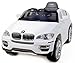 Price comparison product image BMW X6 White, Original Licenced Battery Powered Electric Ride-on Kids Car with Stitched Leather Seat, 2x Engine, 2,4 GHz remote control, 12 V Battery, With Parental Remote Control, Rechargeable Battery, Smooth start