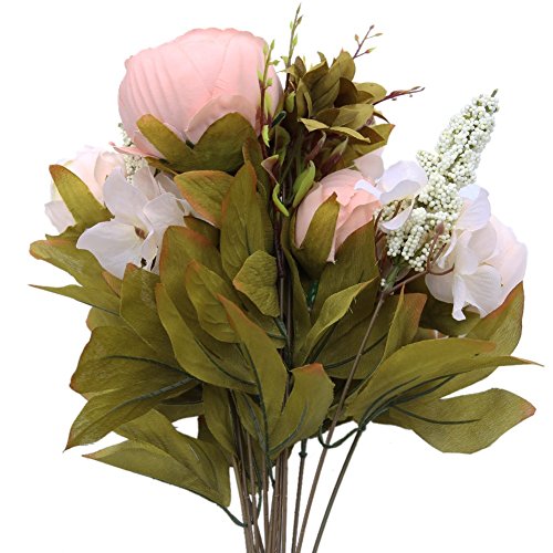 Luyue Schön Künstlich Blumen Pfingstrosen Künstliche Blume Blumenstrauß Für Hochzeit Party Fest Haus Büro Bar Dekor Rosa - 4
