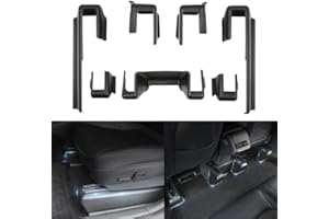 ShowEv Tesla Model Y Asiento Rieles Cubierta Delantera y Trasera Consola Riel de Asiento Protector Antiarañazos, Kit Tesla Model Y Accesorios 2021-2023 (ABS, 7 unidades)