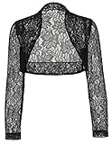 Belle Poque® Womens Cropped Lace Shrug Ladies Bolero Long Sleeve Cardigan Plus Size
