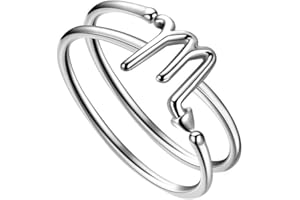 JEWMON Adjustable Zodiac Star Sign Ring for Women 925 Sterling Silver Astrology Ring 12 Constellation Ring Celestial Statement Open Ring Zodiac Jewellery Gifts for Birthday Christmas Day Gifts for Her