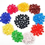 150 Sets of KAM Size 20 T5 Plastic Button Fastener Snap Studs Snaps Resin Poppers Pop Fasteners (10 colors: White Black Red Blue Khaki Yellow Green Purplish Red Brown..)