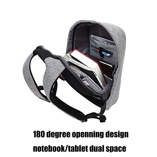 Laptop Rucksack 15,6 Zoll Business Backpack Herren Damen Anti-Diebstahl Wasserfest Daypack Schul Outdoor Rucksack mit USB Aufladen Hafen und Stromleitung - 7