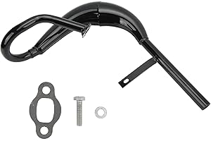 AQXREIGHT Exhaust Muffler Pipe, Fat Belly Exhaust Muffler Pipe Black Iron for 49cc 60cc 66cc 80cc 2‑Stroke Engine Motor Motorized Bicycles Bike