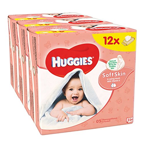 Huggies Soft Skin Baby Wipes 12 Packs (56 Wipes Per Pack, Total 672