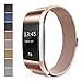 Produktbild Fitbit Charge 2 Armband, Milanaise Edelstahl Replacement Wrist Strap Uhrenarmband mit Einzigartige Magnet-Verschluss für Fitbit Charge 2, Rosegold (Größe S)