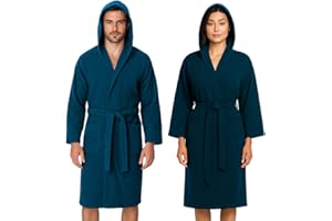 Jenny Sesal - Accappatoio Uomo e Donna in Microfibra Morbido, Leggero, Salvaspazio, a Rapida Asciugatura con Cappuccio, Tasche, Cintura a Passanti e Gancio