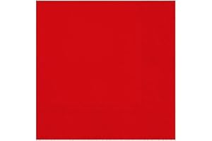 MAKI 3-Ply Decorative Tissue Paper Napkins Serviettes for Decoupage Lunch 33cm x 33cm - Pack of 20 (Red)