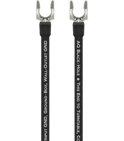 Cavo di messa a terra 50cm 1 x 0,50 mm2 per giradischi, dispositivi fonofonici e mixer con collegamento di massa, con forcella dorata, cavo di massa trasparente 0,50m