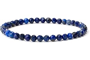 Landorilo 4mm Stretch Armband aus Echten Naturstein Perlen, Heilstein Edelstein Armbänder für Damen Herren, Glücksarmband, Exquisite Geschenke, Inklusive Ersatzperlen