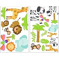 Wandtattoos Wandbilder Mobel Wohnen Samunshi 25 Tlg Safari Tiere Wandtattoo Set Giraffe Kinderzimmer 3 Grossen Fr Regnum Be