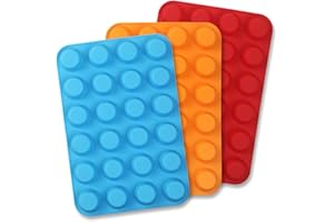 Cozihom Lot de 3 moules à muffins en silicone de qualité alimentaire pour 24 muffins