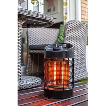 Electric Parasol Heater Garden Patio Halogen Bulbs And Fold Down